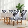 Modern Abstract Silver Grey Stretch Dining Chair Covers 4/6 Pack Slipcovers Universal Fit Fabric Protectors For Home Kitchen