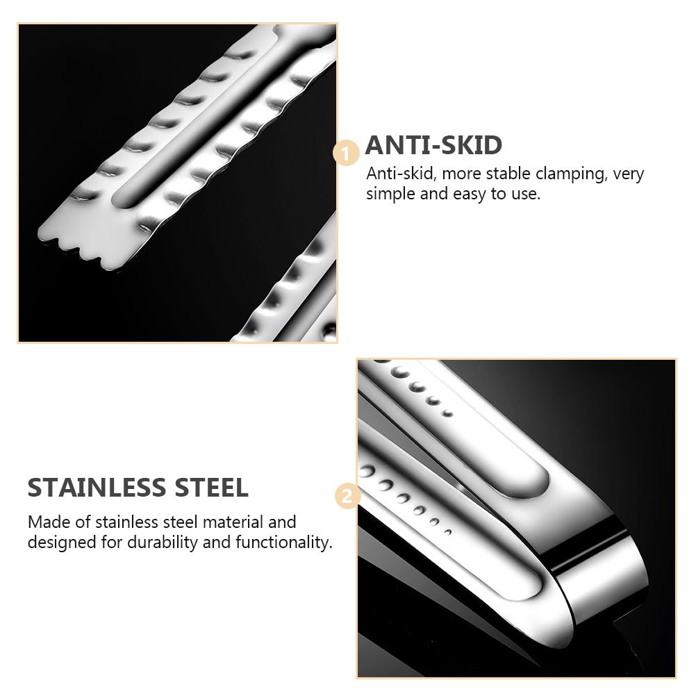 Stainless Steel Food Clip Heat Resistant Wear Resistant Kitchen Serving Clamp Barbecue Steak Bread Buffet Party 26.5X2CM