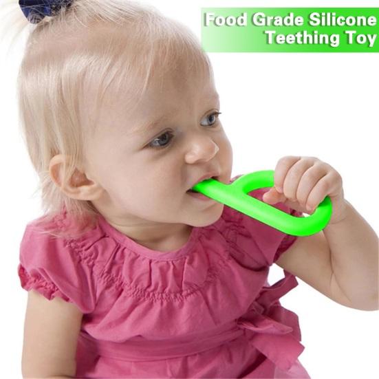 

Детские силиконовые игрушки-прорезыватели, портативные сенсорные жевательные игрушки, мягкие гибкие P-образные прорезыватели, еда для маленьких мальчиков красный