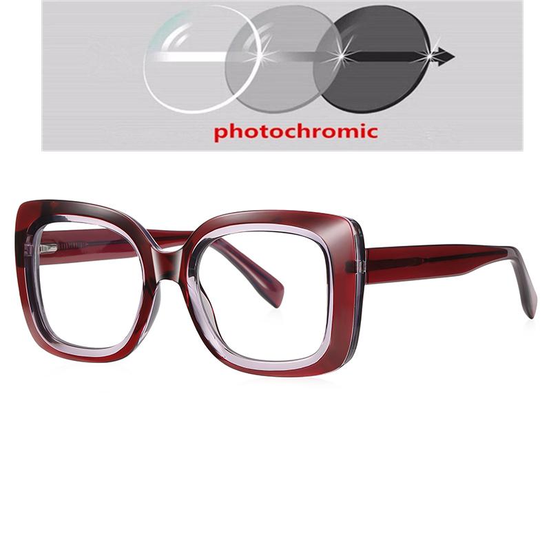 Pink Frame Square Finished Glasses Nearsighted Women  Spring Hinge Square Prescription Spectacles Power 0 -0.5 -0.75 To -6.0