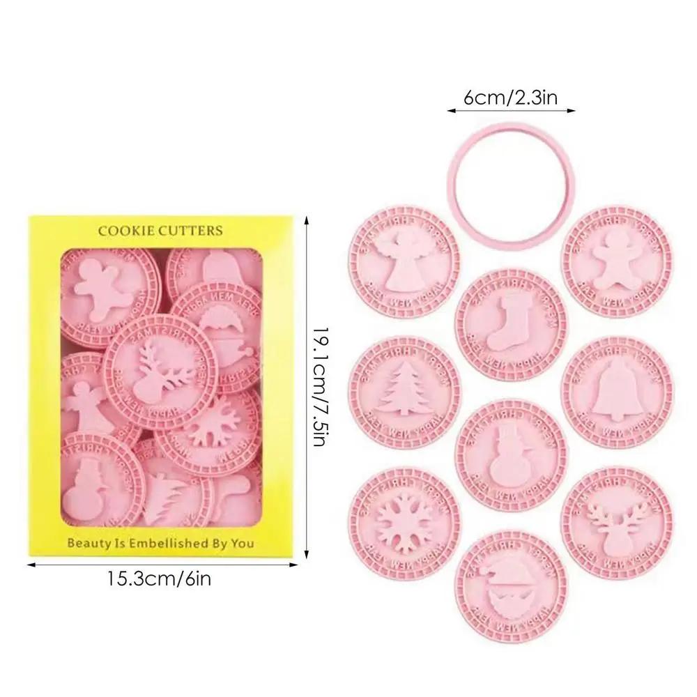 9 шт. 3D рождественские формочки для печенья форма для печенья Санта снеговик дерево лось форма для печенья штамп рождественская новогодняя вечеринка инструменты для выпечки