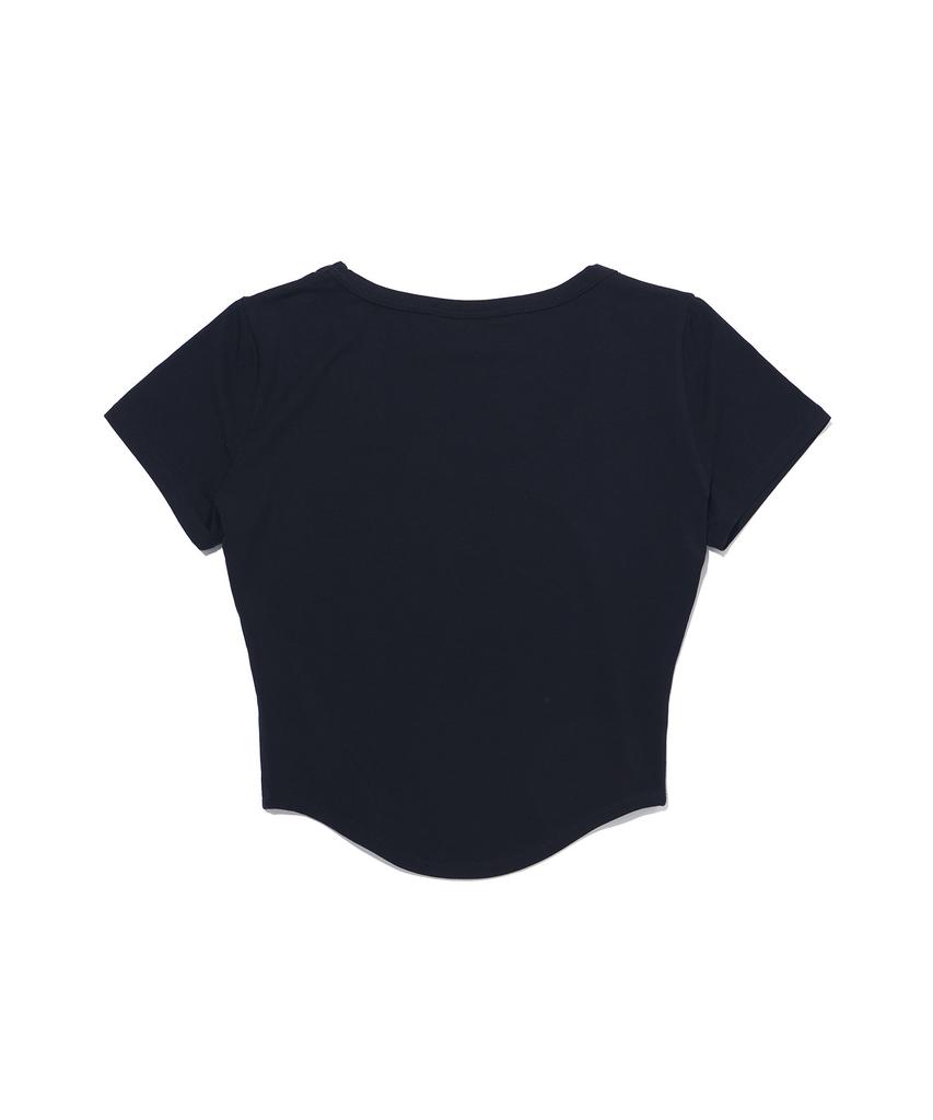 FREEDOM Modal U-Neck Crop Short Sleeve (Black)