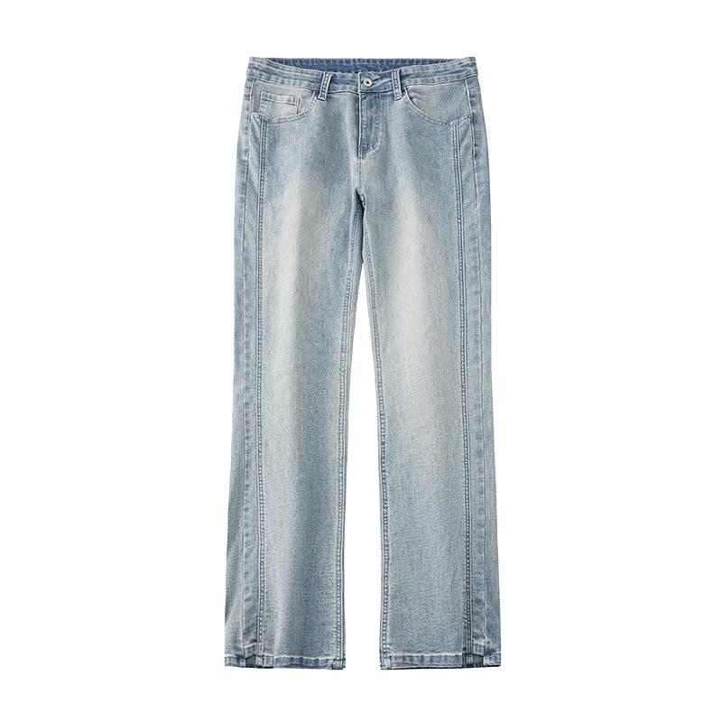 Loose Straight American High Street Jeans Men's Trendy Vintage Elastic Long Trousers New Style Casual Jeans Clean Fit