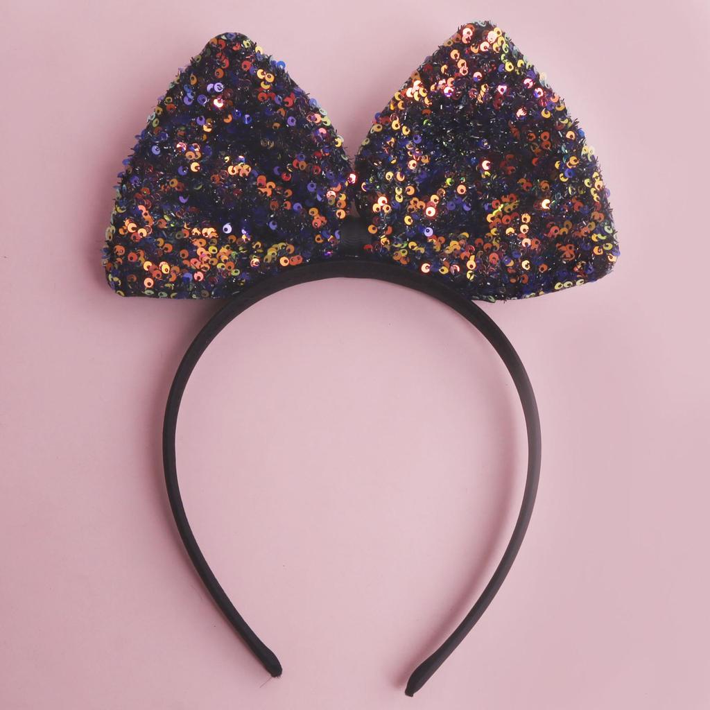 Colorful Glitter Bow Headband - Festival & Party Accessory for Kids