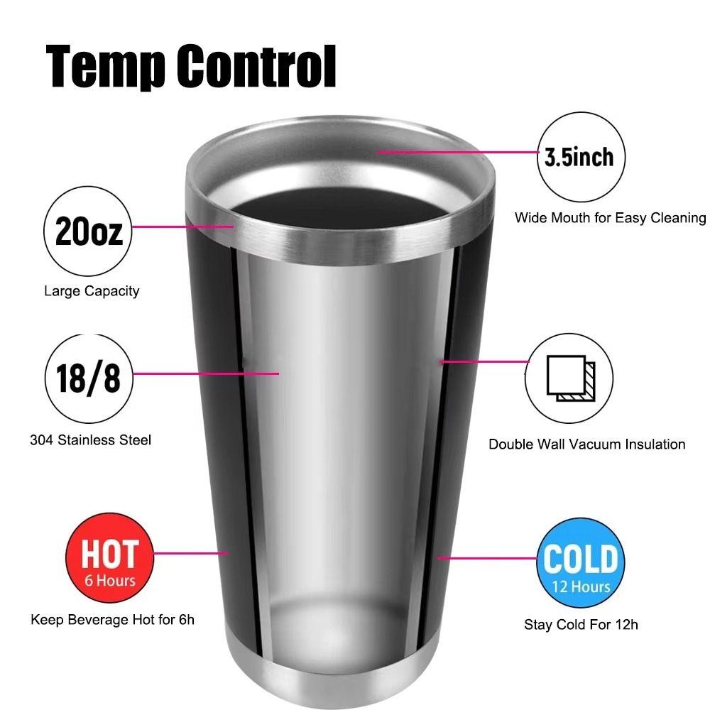 20oz Car Thermos Cup 304 Stainless Steel Tumbler Thermal Mug Insulation Water Bottle  Travel