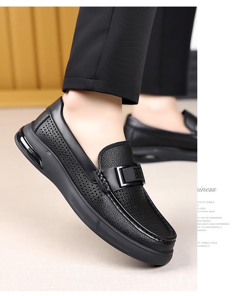 Fashion Summer Designer New Hollow Leather Platform Men's Loafers Fashion Soft Sole Casual Business Man Dress Shoes Sapatos Para Hombre