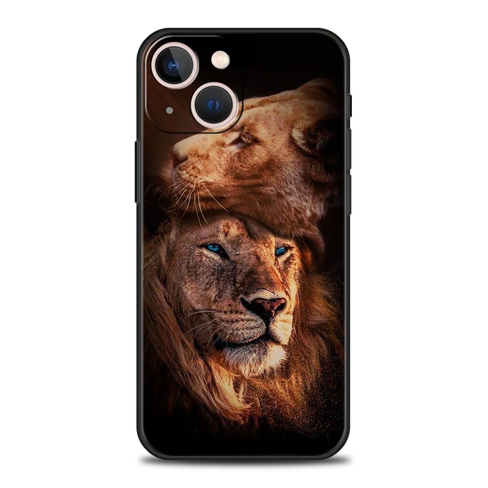 Lion Alpha Male Cub Phone Case For iPhone 17 16 15 Pro Max 11 12 13 14 7 8 Plus SE 2020 X XR XS Cover Soft Black