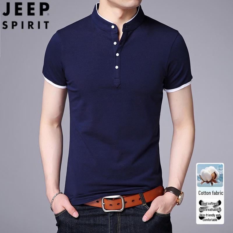 Мужская рубашка-поло в стиле Business Casual JEEP SPIRIT L синий