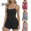 Women's Sleeveless Tennis Dress Summer Pleated Yoga Workout Mini Dresses with Built-in Shorts Spaghetti Strap Athletic Romper Short Sundress
