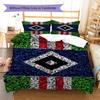 Hamburger Sv Logo Pattern Bedding Set Quilt Cover Pillowcase Home Decor Gift (1 * Duvet Cover + 2 * Pillowcase, Without Core)