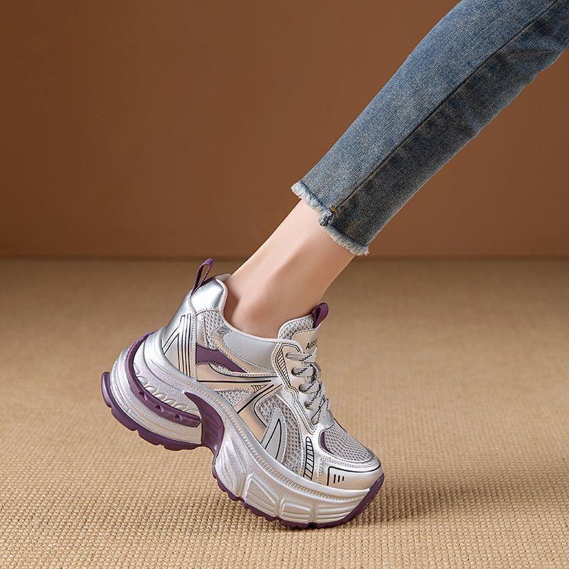 22 vår och höst nya retro pappaskor superheta mesh-sneakers små tjocka sulor är ökade
