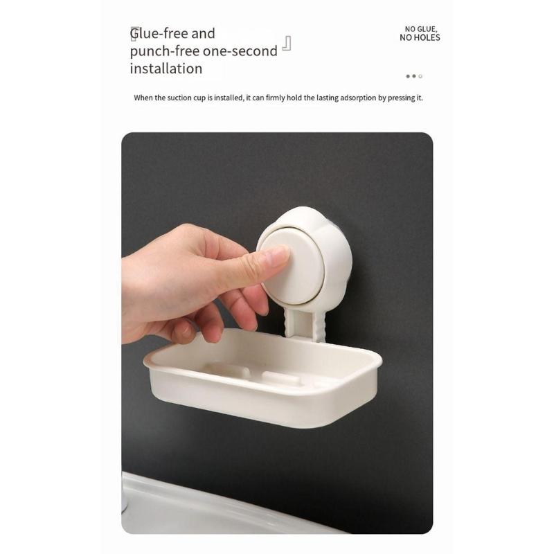 2pcs Suction Cup Soap Dish Soap Holders Wall Mounted Not Drilling Required Soap Box For Bathroom And Kitchen Soap Rack