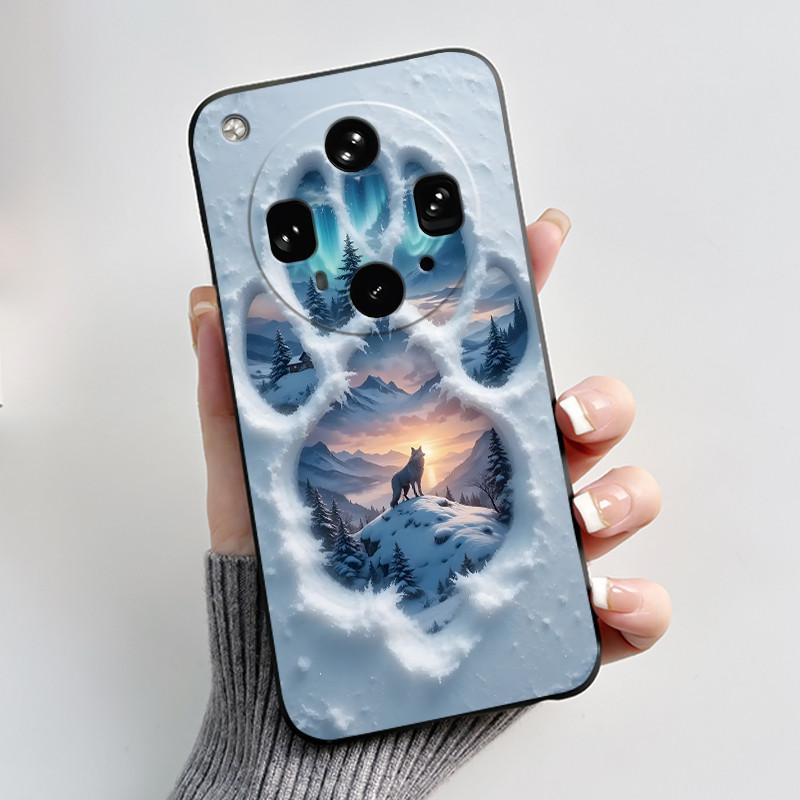 

Phone Case For LG Q8 Soft Silicone Black Case Dream Style Pattern Beautiful Moonlight, Moon, Snow Mountain Casing LG Q8