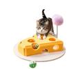 Creative Cat Toys Teaser Stick Felt Cheese Teaser Box with Bell Ball Kitten Toys for Cat Boredom Relief Pet Playtime Essentials