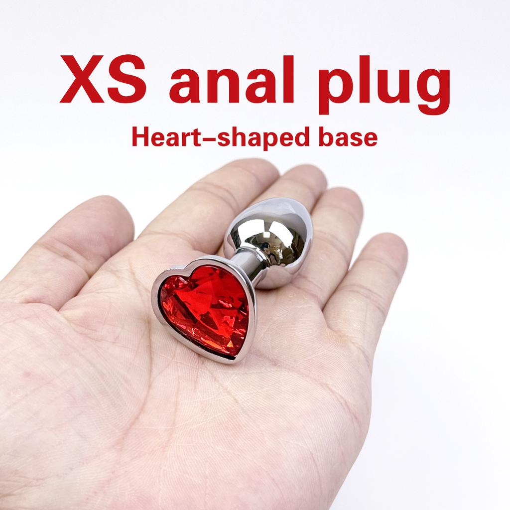 Heart-shaped metal anal plug  Beginner's anal plug  Anal massage dilator  Adult couples sex toy  Masturbation stimulation tool