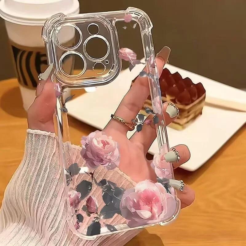 Lotus Flower Phone Case For Xiaomi POCO X7 F7 X5 X3 X4 NFC M3 M4 Pro F4 Mi 15 Ultra 15T Pro 12T 13T Shockproof Transparent Cover