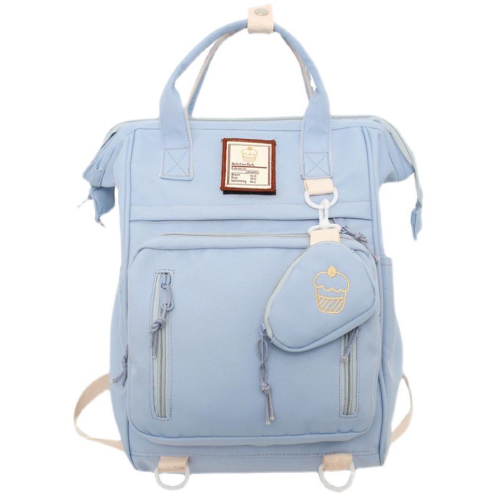Nylon College School Bag Portable Ins Shoulder Bag Daypack Laptop Backpack Women синий 1750₽