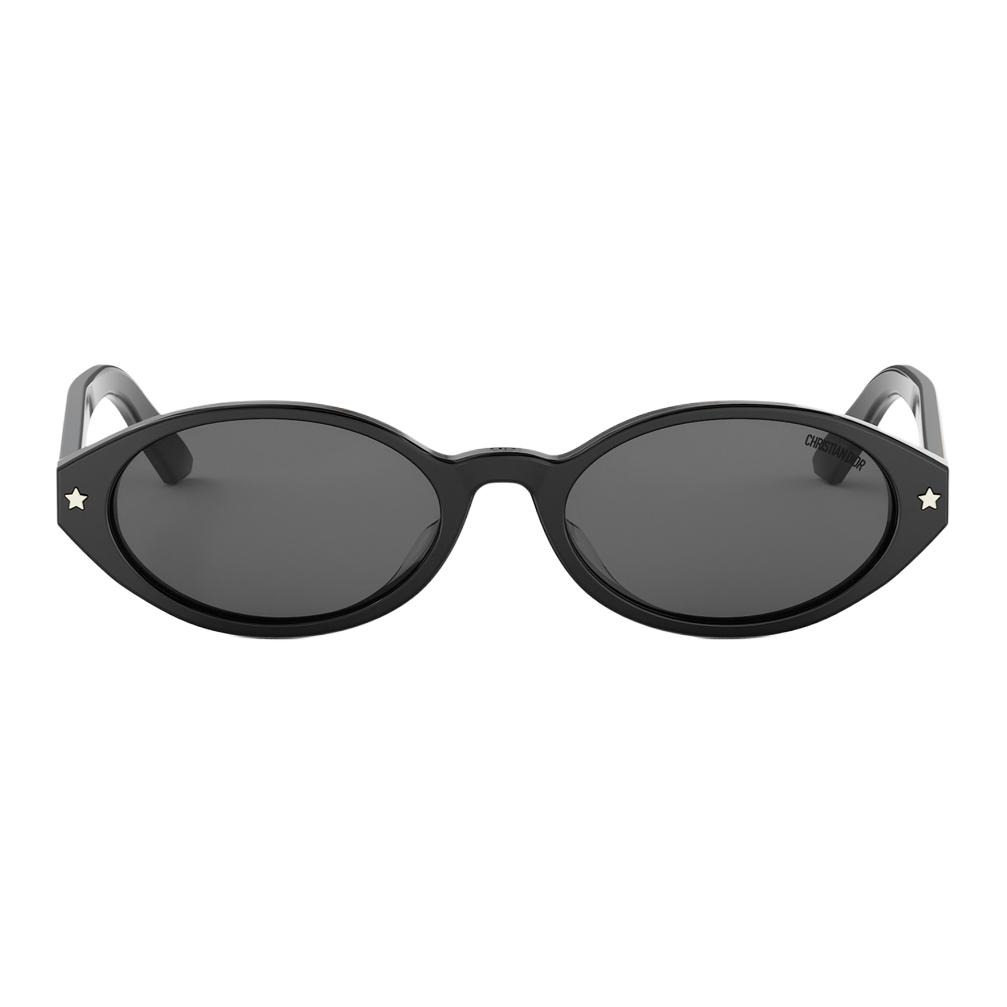 Dior Letter Logo Oval Sunglasses Unisex Sunglasses Black DIORPACIFIC-R1F-10A0