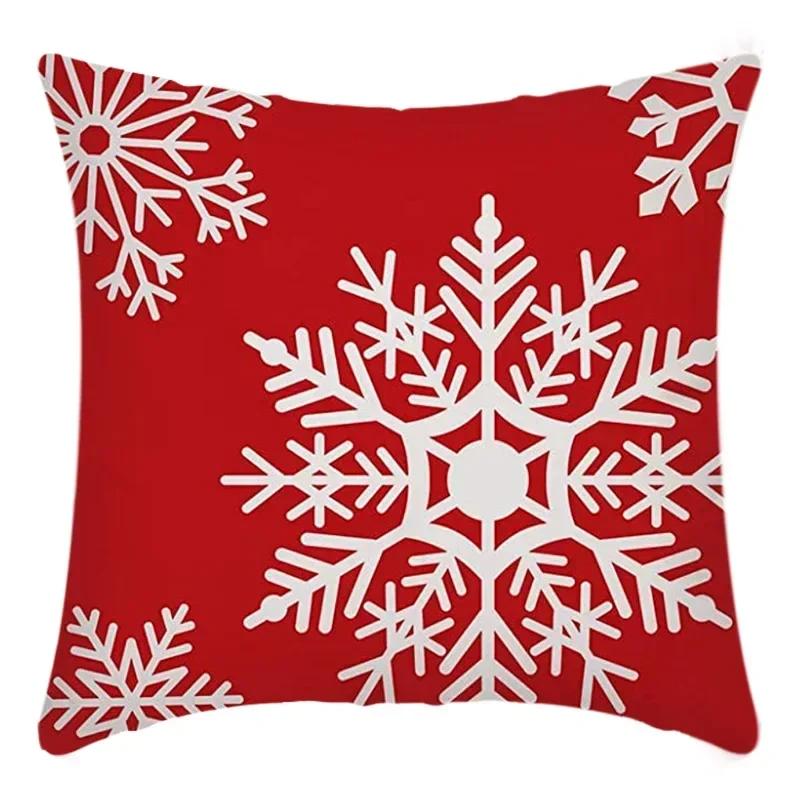 40/45cm Christmas  Cotton Linen Decorative Navidad Elk Snowman Santa Tree Cushion Cover Sofa Pillow Case