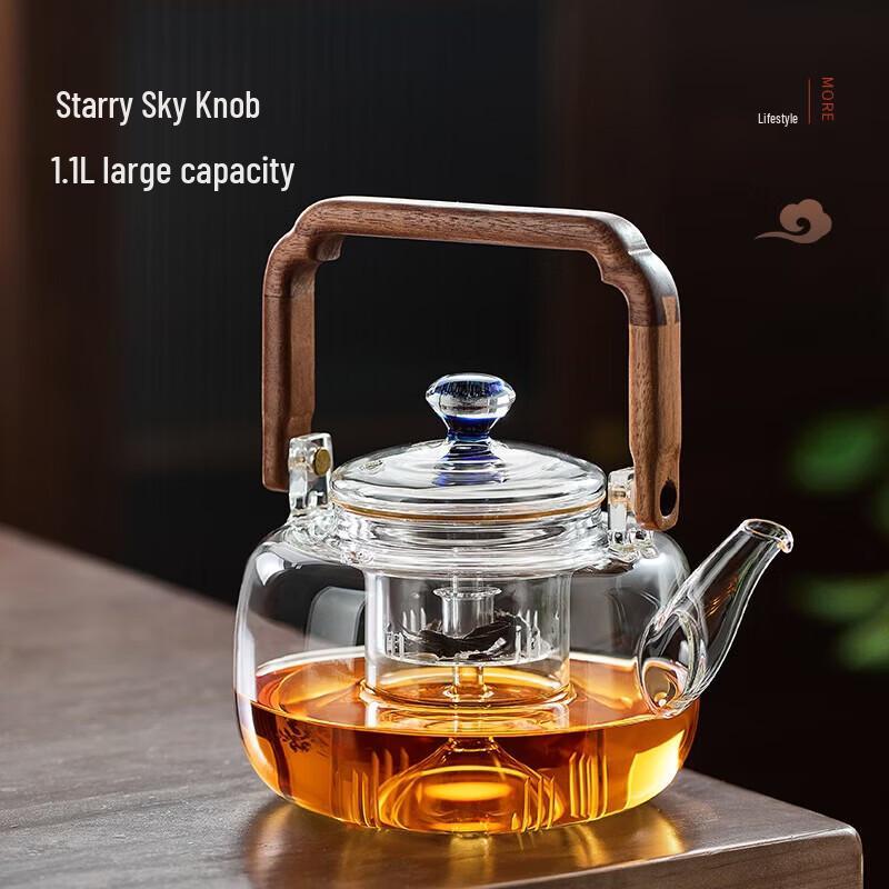 YIHUTEA Glass Teapot with Lifting Handle