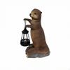 Otter-Figur mit Laterne Solar-Statue Harz-Gartenlampe für Hof, Terrasse