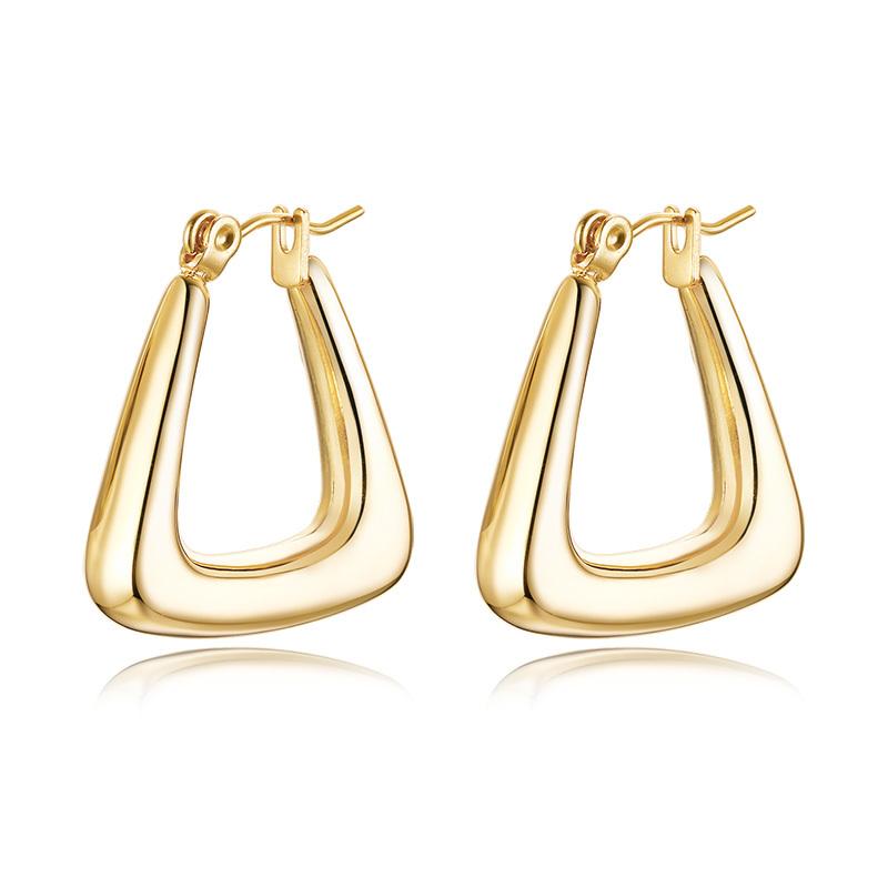 

Fashion Square Geometric Hoop Earrings for Women, Chic Metal Stainless Steel Lady Earrings Bijoux Femme New Jewelry