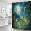Verzaubertes Feenschloss Wasserdichte Schimmelresistente Duschvorhang -Magisches Wald-Design für ein Fantasievolles Badezimmer-Dekorerlebnis