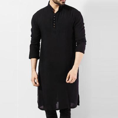 Men Shirt Long Sleeve Button Placket Man Long Robes Casual Men Traditional Shirt Outdoor Supply