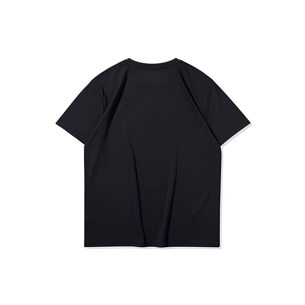 Li Ning Wade Series Training Round Neck Straight T-Shirt Men Tops Standard-Black ATSQ285-3