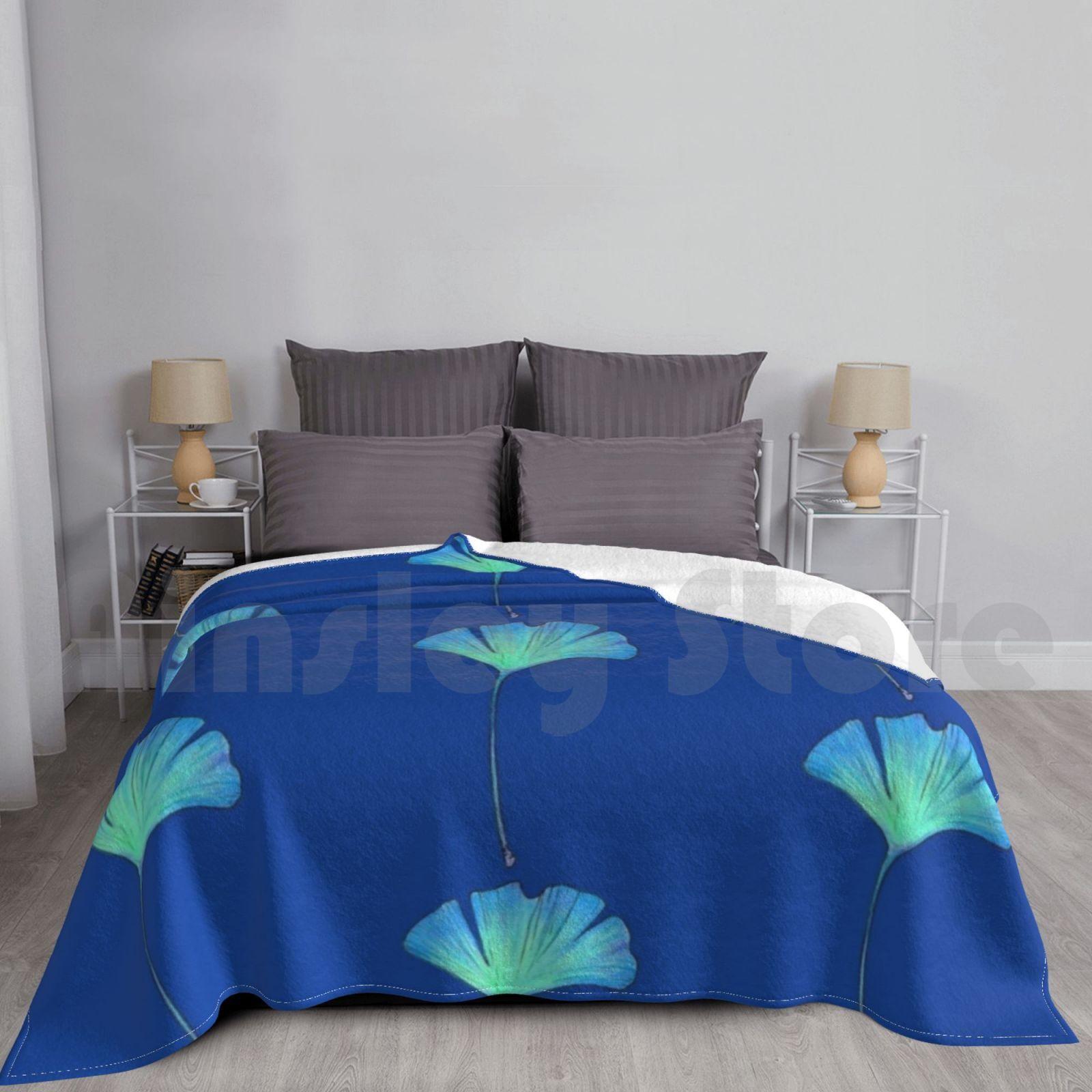 Blanket Ginkgo Leaf 1160 Tropical Leaf Tropical Leaves Tropical Leaves Leaf Green Greenery Size: 75*100cm, Weight: 230 GSM