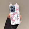 KEYSION Cute Ear Cartoon Case for Infinix Hot 30i with Lanyard Soft Silicone+PC Shockproof Phone Back Cover for Infinix Hot 30i