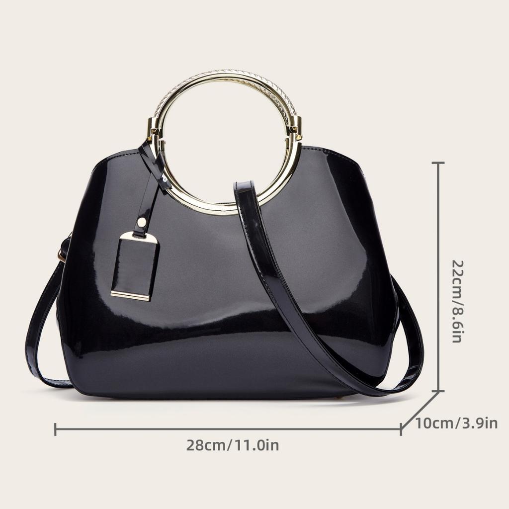 Red Bridal Bag New Fashion Glossy Patent Leather Women's Bag Crossbody Bag Handbag Shoulder Large Capacity Tote Bag