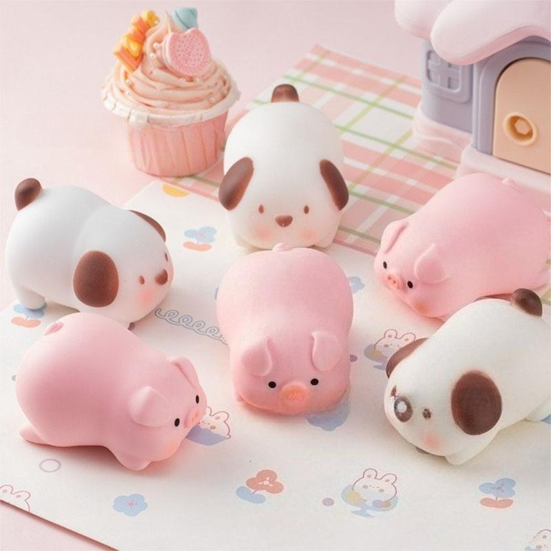 Funny Stretchy Pulling Pets Squishy Toy Puppy Piggy Animal Stress Balls Sensory Fidget Toy For Anxiety Relief Kids Adults
