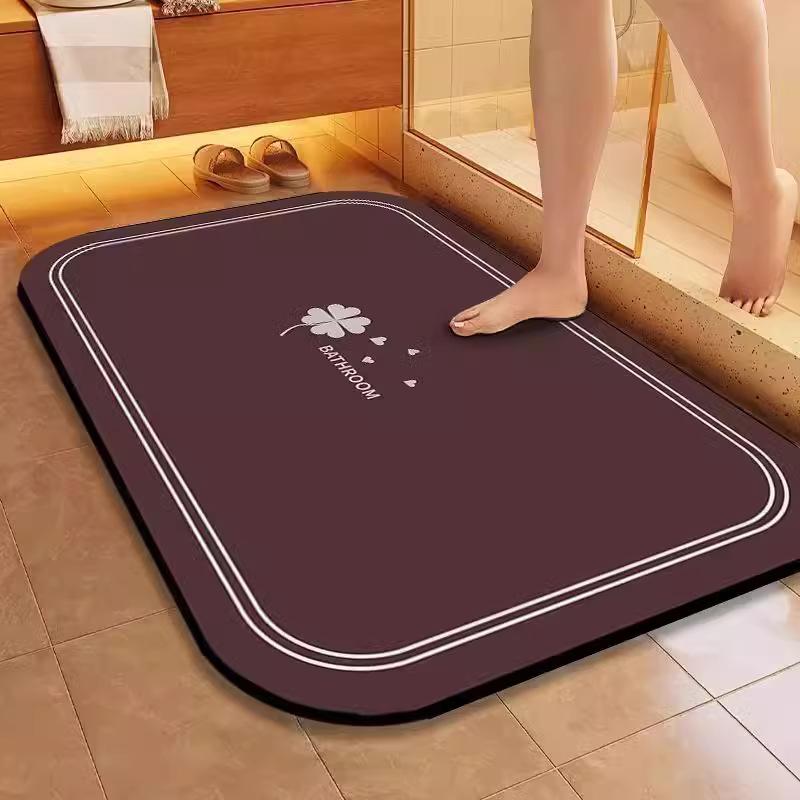 Simple Soft Diatom Mud Mat Bathroom Strong Absorbent Household Bathroom Door Mat Quick Drying Can Be Cut Foot Mat