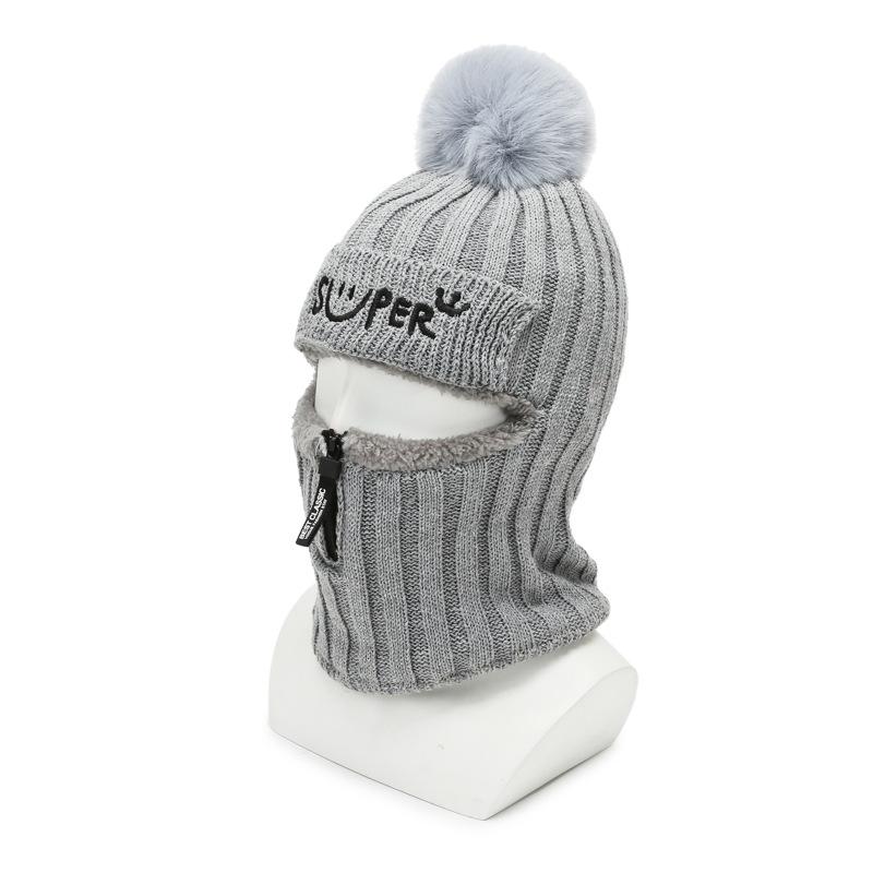 Women's Thickened Wool Knitted Hat In Winter Riding Face Protection Windproof Cold Warm and Fashionable Versatile Cotton Hat