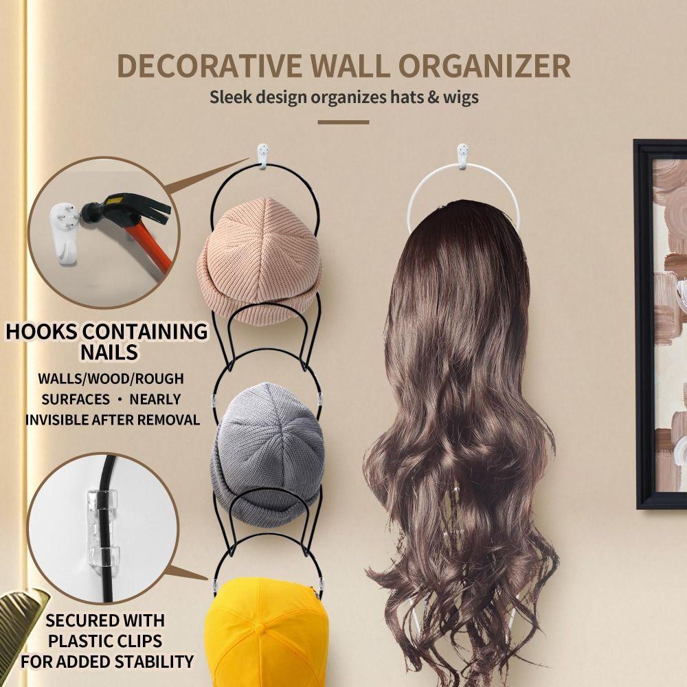 5pcs Multi-purpose Hat Display Holder Stable Hat Rack Baseball Cap Door Hanging Rack  Closet