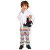 Halloween Child Costume For Kids With Polyester Fabric And Playful Striped Ghost Design For Party Performance