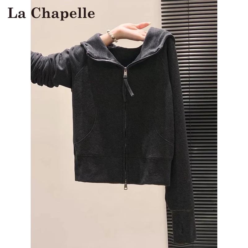 La Chapelle Women's Hooded Cardigan Sweatshirt