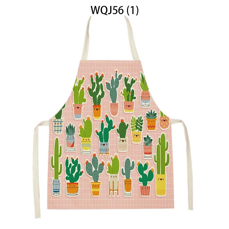 Cactus Pattern Home Cleaning Kitchen Aprons Plant Flowers Adult Kids Waist Bib Baking Accessories Cleaning Antifouling Apron