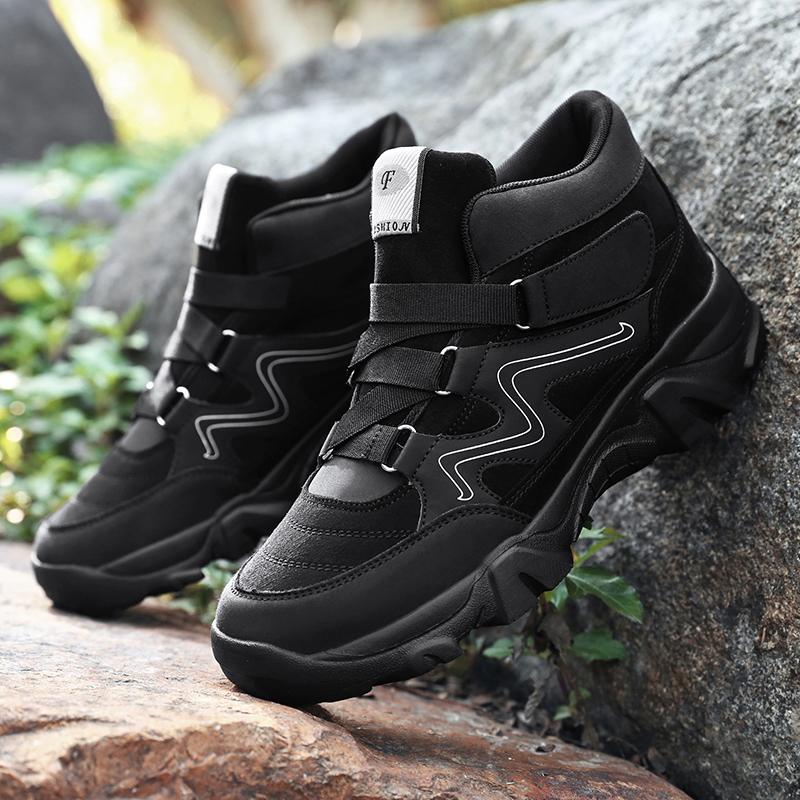 

2024 Новые мужские зимние ботинки Водонепроницаемые уличные мужские ботинки Ботильоны Зимние ботинки Высокие мужские ботинки 48 чёрный/белый