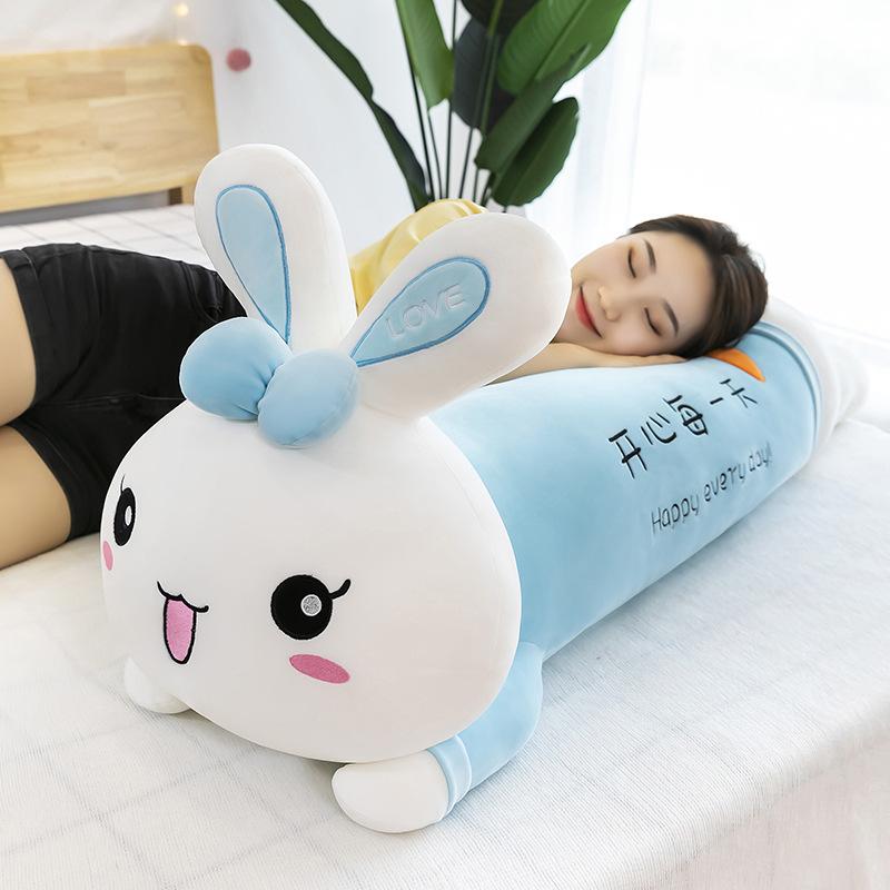 Cute Rabbit Doll Lying Down Rabbit Doll Large Rabbit Throw Pillow Plush Toy Happy Rabbit Sleeping Doll