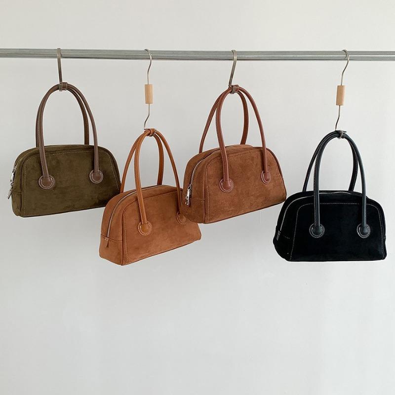 Autumn and Winter Suede Large-capacity Commuter Bag Handbag Women's High-end Sense Niche Fashion Splicing Plush Handbag