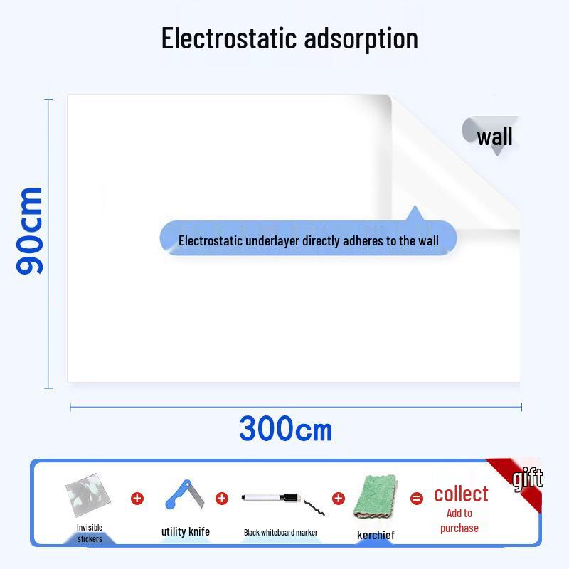 Ultra-Thin Portable Whiteboard Sticker - Erasable, No Glue, Wall-Safe