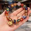 Naturskønt Sted Guld Folie Løve Ruyi Lykkebringende Armbånd & Hjerte Sutra Medicin Buddha Velstand Armbånd