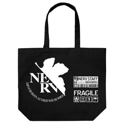 COSPA EVANGELION NERV Large Tote Bag, BLACK, Approx. H40 X W48 X D15cm