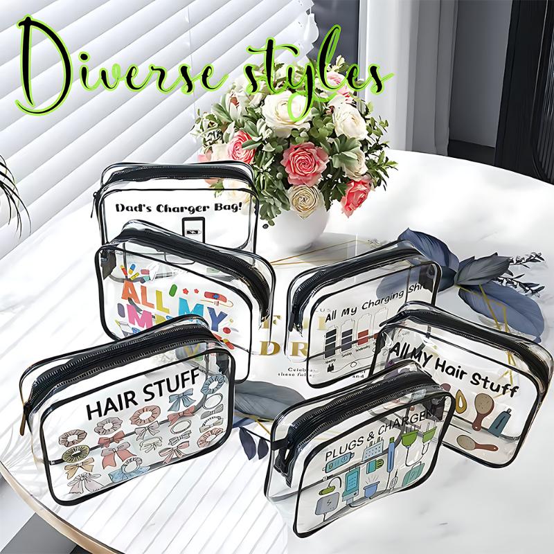 Medicine Cosmetic Bag Women Large Capacity Travel Organizer Easy Wipe Clean Toiletry Pouch Daily Use Trip Toiletry Travel Bag
