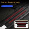 4x Red Carbon Fibre Leather Car Door Sill Protection Cover Sticker Accessories