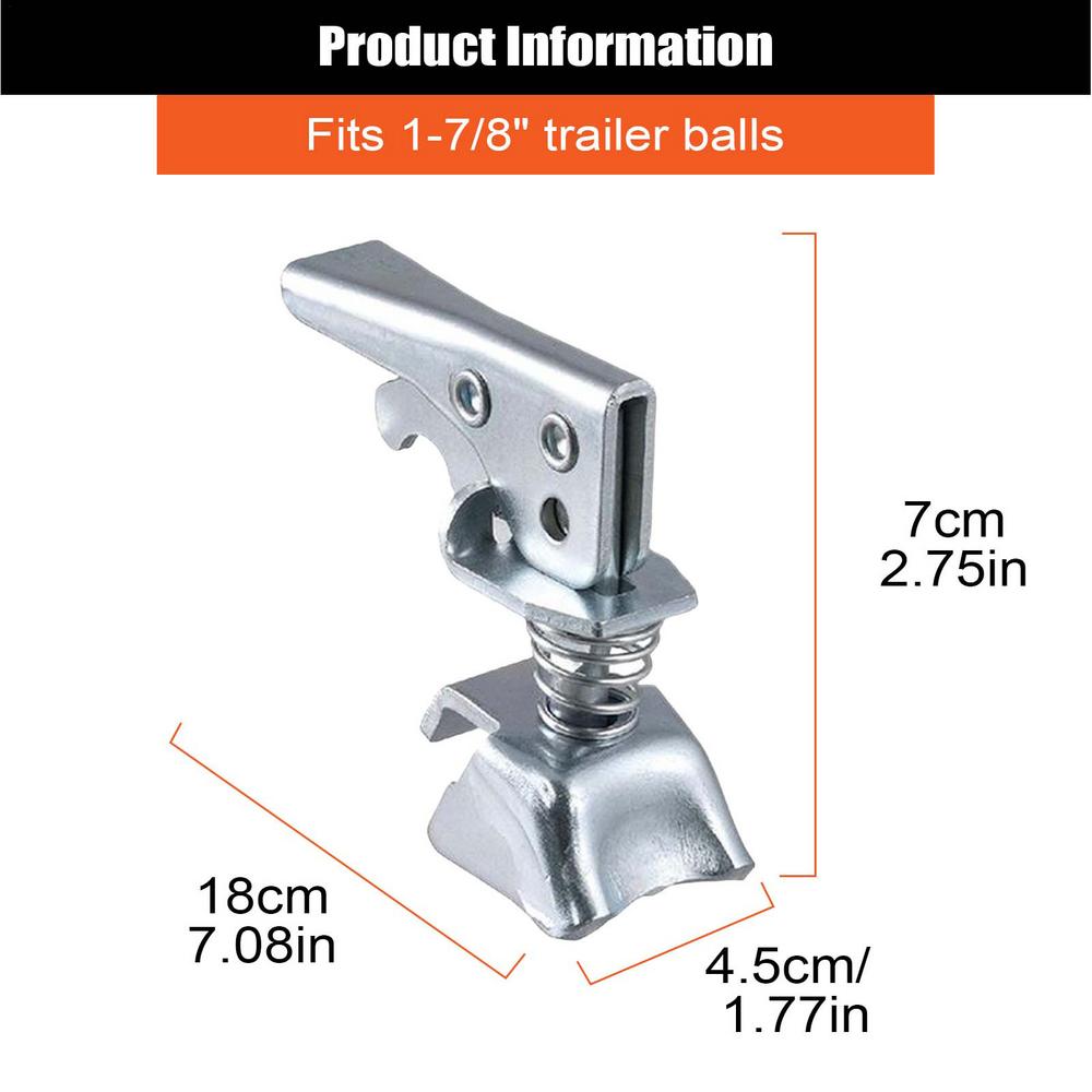 Trailer Coupler 2-Inch Heavy-Duty Replacement Cover Safe Coupler Latch For Daily Maintenance Outdoor Garage Automotive