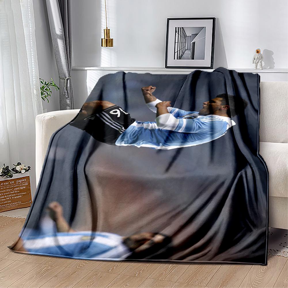 Manchester City Player Action Blanket Soft & Cozy Suitable for Seaside Office Chair Bed Four Seasons Universal Modern