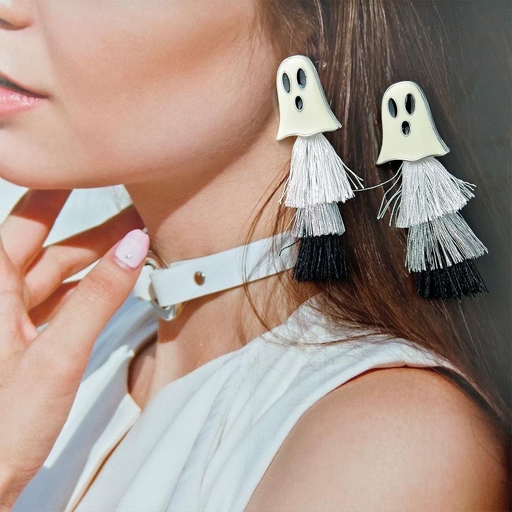 Luminous Halloween Earrings Exaggeration Pumpkin Dangle Earrings Ghost Ear Studs  Trick or Treat